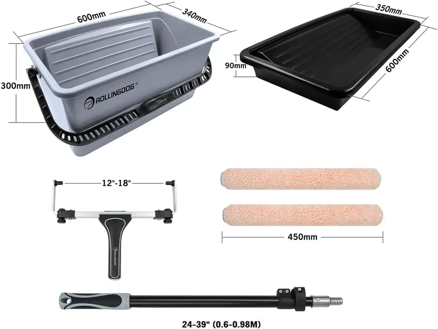 18 Inch Paint Roller Kit - 18 Inch Paint Roller with Extensiopn Pole 2 to 3.2 Ft,Paint Bucket with Liners,18 Inch Microfiber
18 Inch Paint Roller Kit - 18 Inch Paint Roller with Extensiopn Pole 2 to 3.2 Ft,Paint Bucket with Liners,18 Inch Microfiber