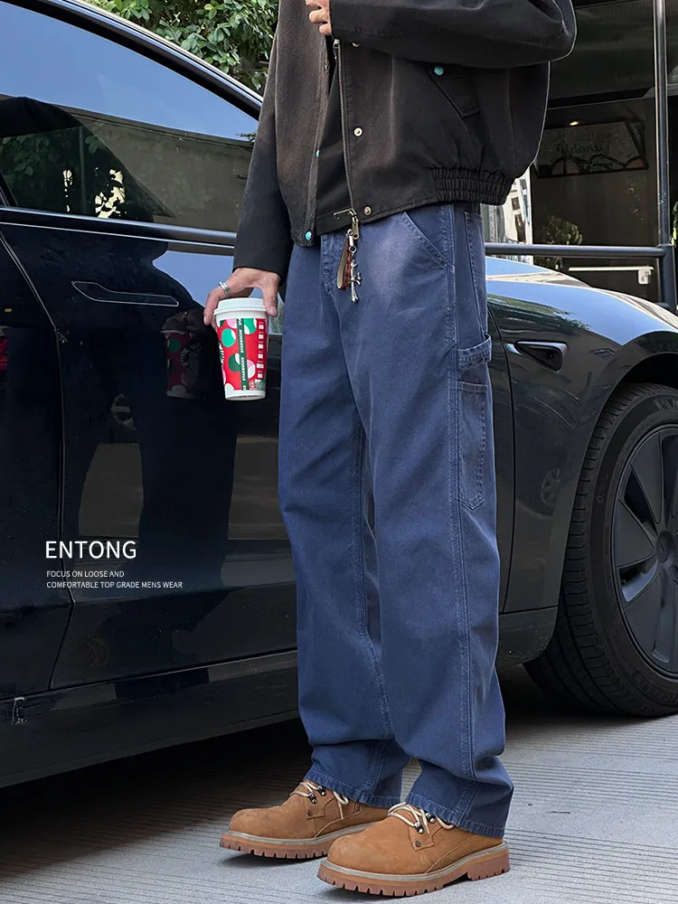 Cleanfit American High Street Loose Straight Leg Men's Jeans Spring Summer Autumn Fashionable Workwear Blue Denim Trousers
Cleanfit American High Street Loose Straight Leg Men's Jeans Spring Summer Autumn Fashionable Workwear Blue Denim Trousers