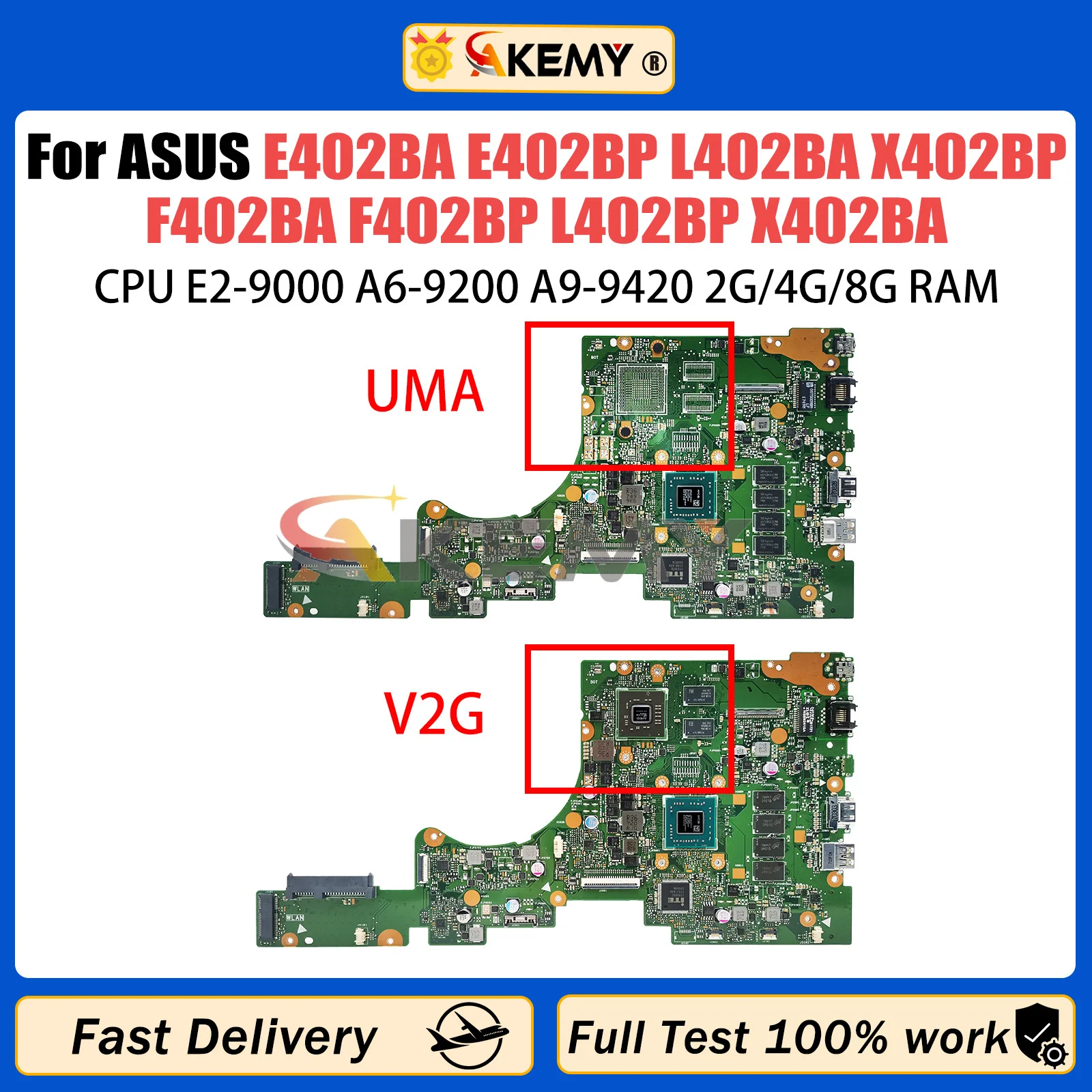AKEMY E402BA Mainboard E402BP L402BA X402BP F402BA F402BP L402BP Laptop Motherboard E2-9000 A6-9200
AKEMY E402BA Mainboard E402BP L402BA X402BP F402BA F402BP L402BP Laptop Motherboard E2-9000 A6-9200