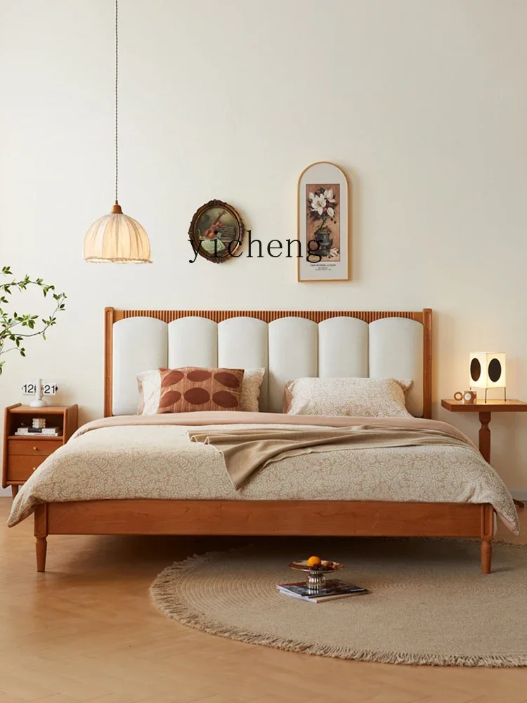 HYS solid wood soft bag bed cherry wood small apartment master bedroom double bed
HYS solid wood soft bag bed cherry wood small apartment master bedroom double bed