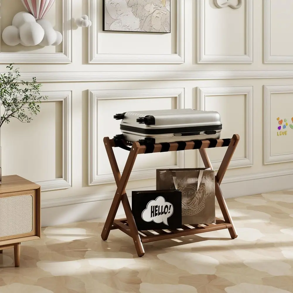 Складная подставка для чемоданов с полкой для хранения и 5 прочными ремнями, бамбуковые держатели для организации пространства в комнатах, спальнях и отелях
Складная подставка для чемоданов с полкой для хранения и 5 прочными ремнями, бамбуковые держатели для организации пространства в комнатах, спальнях и отелях