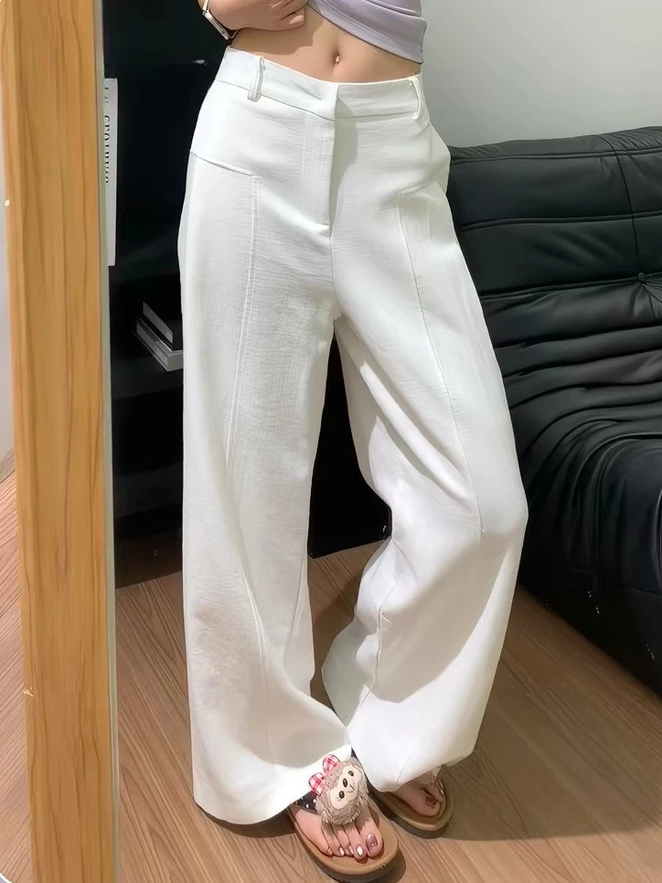 Cotton Linen Wide-leg Pants Women Summer High Waist Baggy Straight Pants Ladies Formal Thin Loose Solid Women's Suit Trousers
Cotton Linen Wide-leg Pants Women Summer High Waist Baggy Straight Pants Ladies Formal Thin Loose Solid Women's Suit Trousers