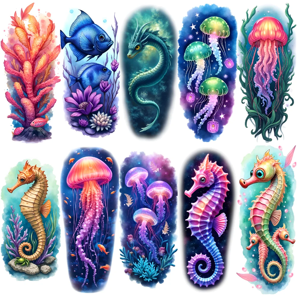 12pcs Temporary Tattoo Seahorse Waterproof Long-lasting Body Stickers Jellyfish Fish Colorful Realism Multiple Jellyfish For
12pcs Temporary Tattoo Seahorse Waterproof Long-lasting Body Stickers Jellyfish Fish Colorful Realism Multiple Jellyfish For