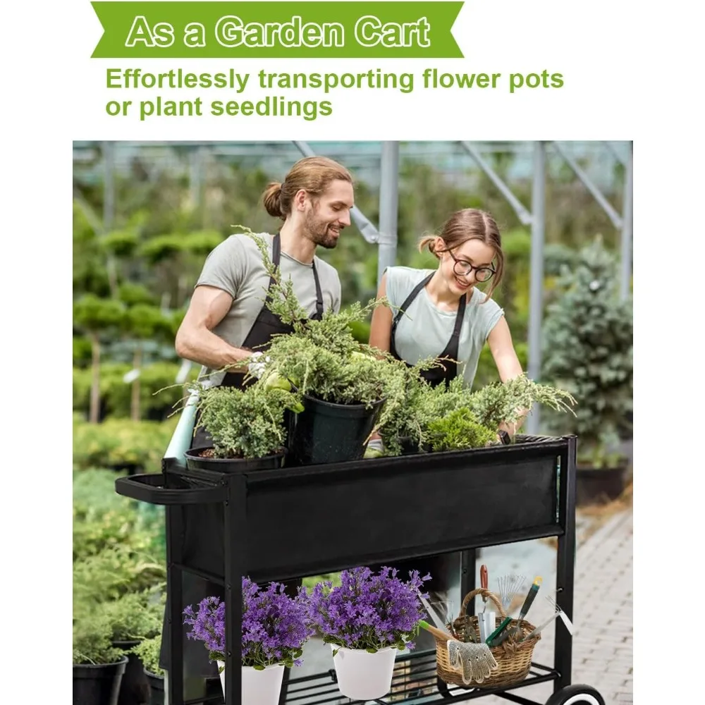 Raised Garden Bed with Legs for Outdoor Plants, Standing Elevated Planter Box Cart on Wheels for Vegetables Flower Herb Patio
Raised Garden Bed with Legs for Outdoor Plants, Standing Elevated Planter Box Cart on Wheels for Vegetables Flower Herb Patio