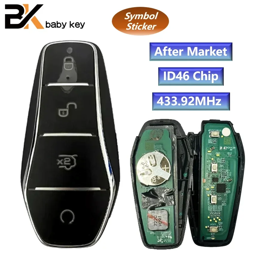 BB Key for BYD Qin PLUS DM-i Qin PLUS EV Yuan PLUS SON 433.92MHz ID46 Chip K2TF4 F4AT Smart Remote Car Key
BB Key for BYD Qin PLUS DM-i Qin PLUS EV Yuan PLUS SON 433.92MHz ID46 Chip K2TF4 F4AT Smart Remote Car Key