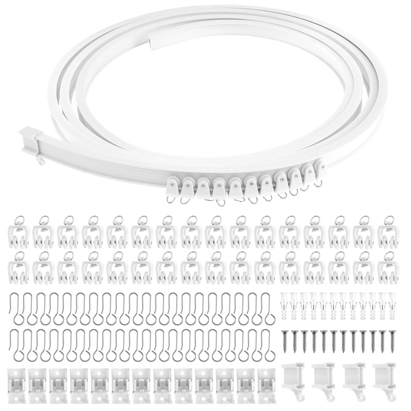 13Ft Flexible Bendable Curtain Track Ceiling Or Wall Mount Room Divider Curved Slide Ceiling Track System Room Divider Curtains
13Ft Flexible Bendable Curtain Track Ceiling Or Wall Mount Room Divider Curved Slide Ceiling Track System Room Divider Curtains