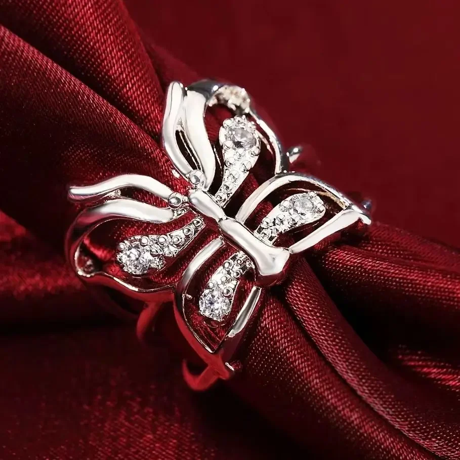 Кольца из стерлингового серебра 925 пробы с кристаллами в форме бабочки для женщин, регулируемые, модные, в стиле ретро, для свадьбы, вечеринки, праздничные подарки, ювелирные изделия класса люкс
Кольца из стерлингового серебра 925 пробы с кристаллами в форме бабочки для женщин, регулируемые, модные, в стиле ретро, для свадьбы, вечеринки, праздничные подарки, ювелирные изделия класса люкс