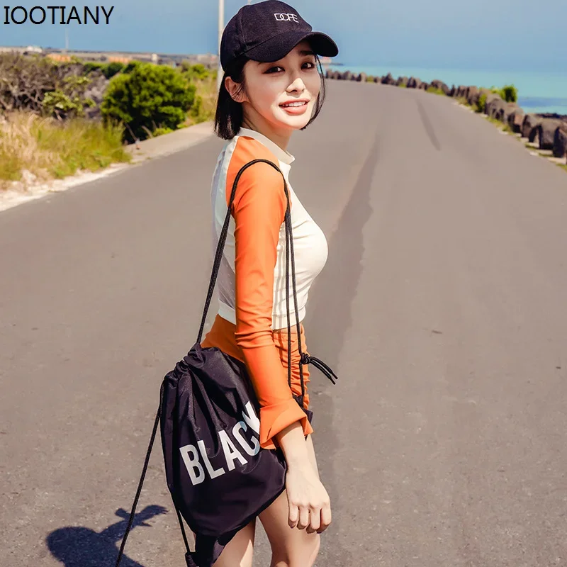 CosplaySpring Summer Women Sports Swimsuit Hot Spring Split Sports Conservative Square-angle Stand-up Suit Collar Long-sleeved S
CosplaySpring Summer Women Sports Swimsuit Hot Spring Split Sports Conservative Square-angle Stand-up Suit Collar Long-sleeved S
