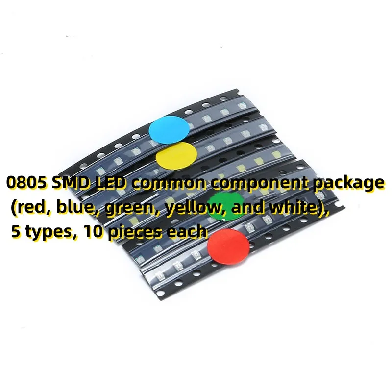 0805 SMD светодиодный стандартная деталь (красный, синий, зеленый, желтый и белый), 5 типов, 10 штук каждый
0805 SMD светодиодный стандартная деталь (красный, синий, зеленый, желтый и белый), 5 типов, 10 штук каждый