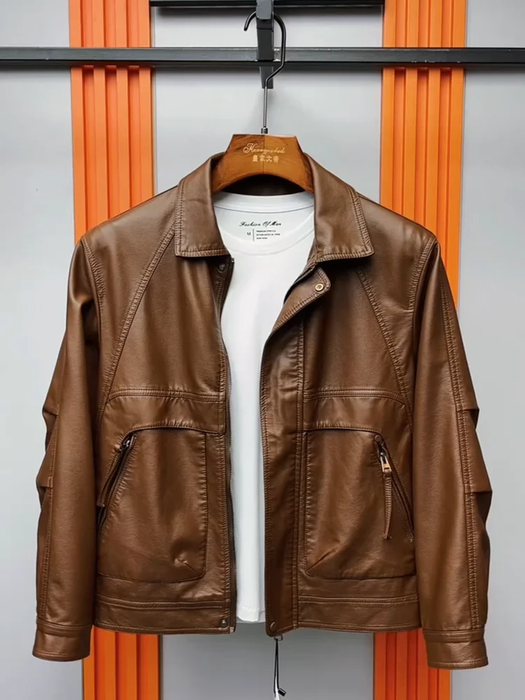 Fall New Men's PU Leather Jaet High Quali Ele Personali Lightweight Versatile Precision Collar Zipper Closure Slim Fit
Fall New Men's PU Leather Jaet High Quali Ele Personali Lightweight Versatile Precision Collar Zipper Closure Slim Fit