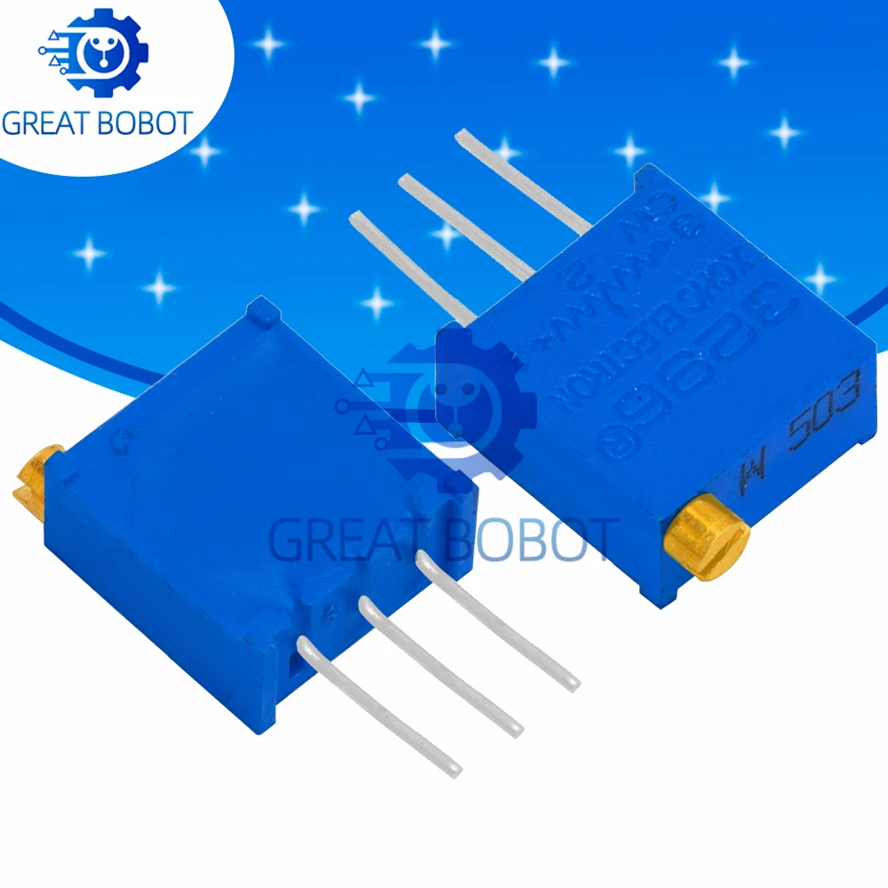 10PCS 3296W Precision Cermet Trimmer Potentiometer: 25-Turn 50R-1MΩ Through-Hole Adjustable Resistor
10PCS 3296W Precision Cermet Trimmer Potentiometer: 25-Turn 50R-1MΩ Through-Hole Adjustable Resistor