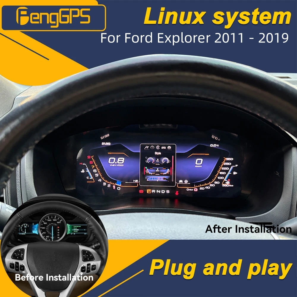 For Ford Explorer 2011 - 2019 Car LCD Dashboard Digital Cluster Virtual Cockpit Instrument Speedometer Multifunctional Screen
For Ford Explorer 2011 - 2019 Car LCD Dashboard Digital Cluster Virtual Cockpit Instrument Speedometer Multifunctional Screen