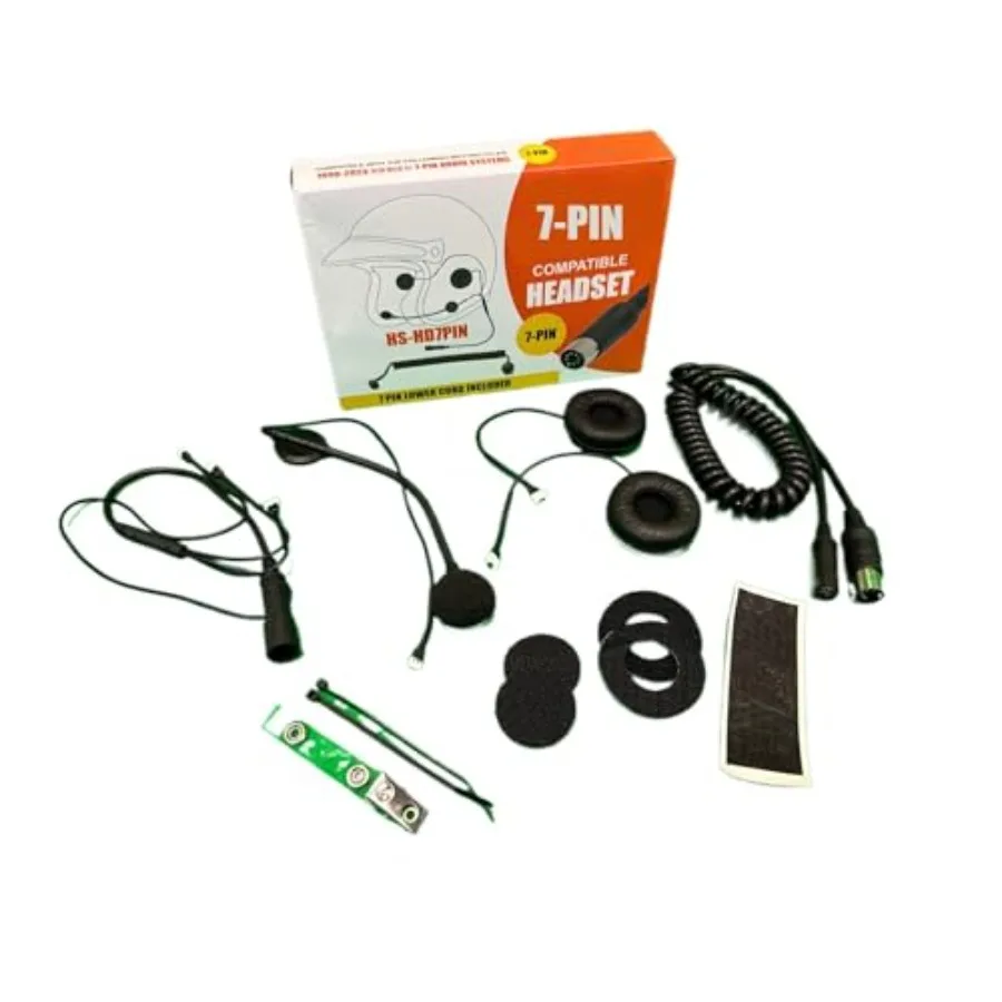 7 Pin Helmet Headset Compatible with Harley Davidson Motorcycles, Wired Harley Communication System with Stereo Speakers and No
7 Pin Helmet Headset Compatible with Harley Davidson Motorcycles, Wired Harley Communication System with Stereo Speakers and No