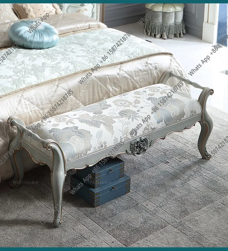 X46 Hesha Court French Imported Jacquard Fabric Bed Tail European Solid Wood Furniture Bedroom Beech Shoe Change HR
X46 Hesha Court French Imported Jacquard Fabric Bed Tail European Solid Wood Furniture Bedroom Beech Shoe Change HR