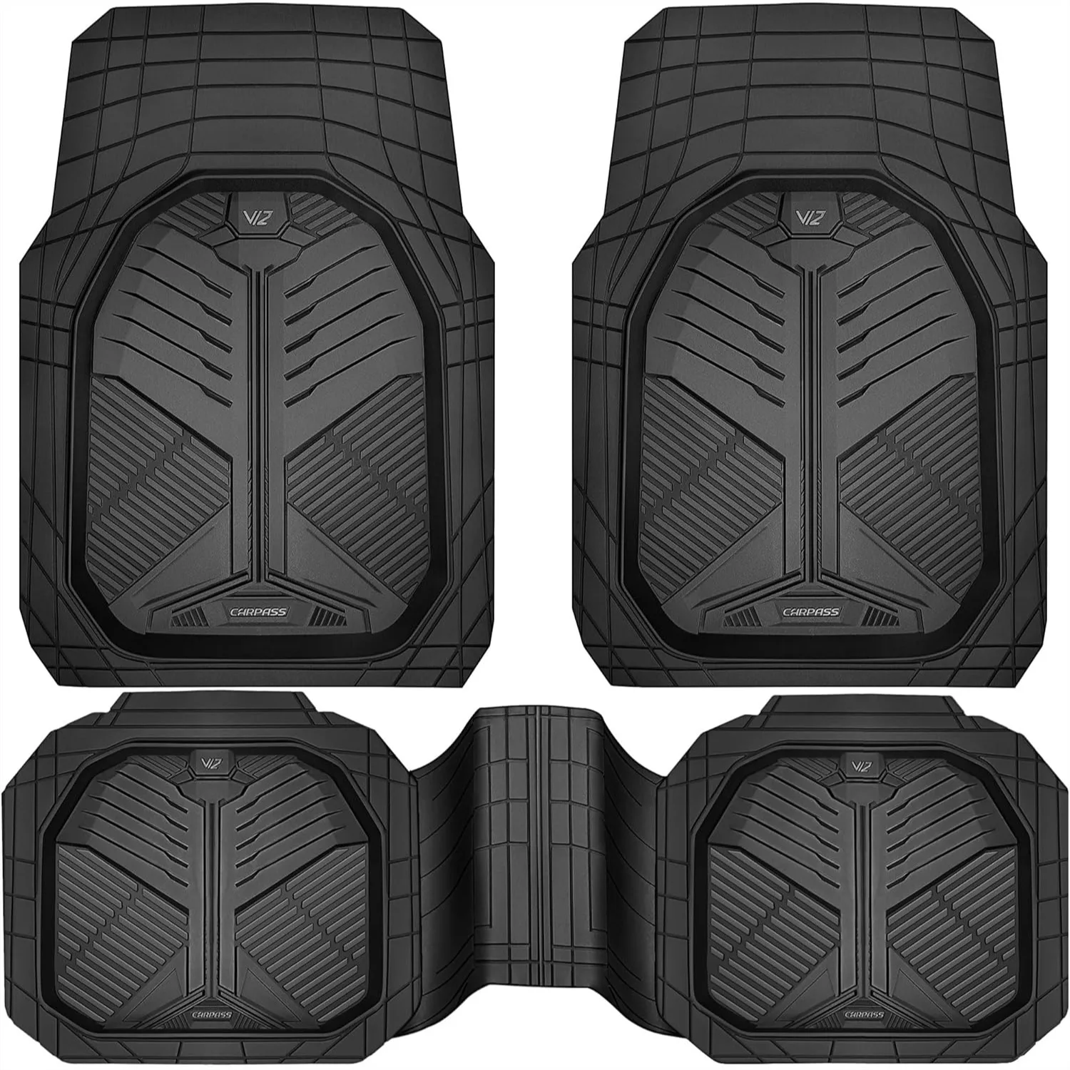 Heavy Duty Rubber Car Mats Deep Dish Odorless Floor Mats All Weather Universal Trim To Fit For SUVs Trucks Sedans Waterproof Anti Slip 3 Pieces Black
Heavy Duty Rubber Car Mats Deep Dish Odorless Floor Mats All Weather Universal Trim To Fit For SUVs Trucks Sedans Waterproof Anti Slip 3 Pieces Black