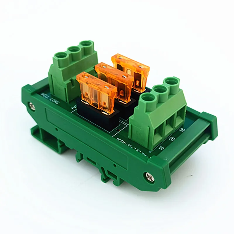 DIN Rail Mount Screw Terminal 3 Channel Fuse Interface Module, Fuse holder, For Mini Medium Small Universal Car Fuse AC/DC 5~32V
DIN Rail Mount Screw Terminal 3 Channel Fuse Interface Module, Fuse holder, For Mini Medium Small Universal Car Fuse AC/DC 5~32V