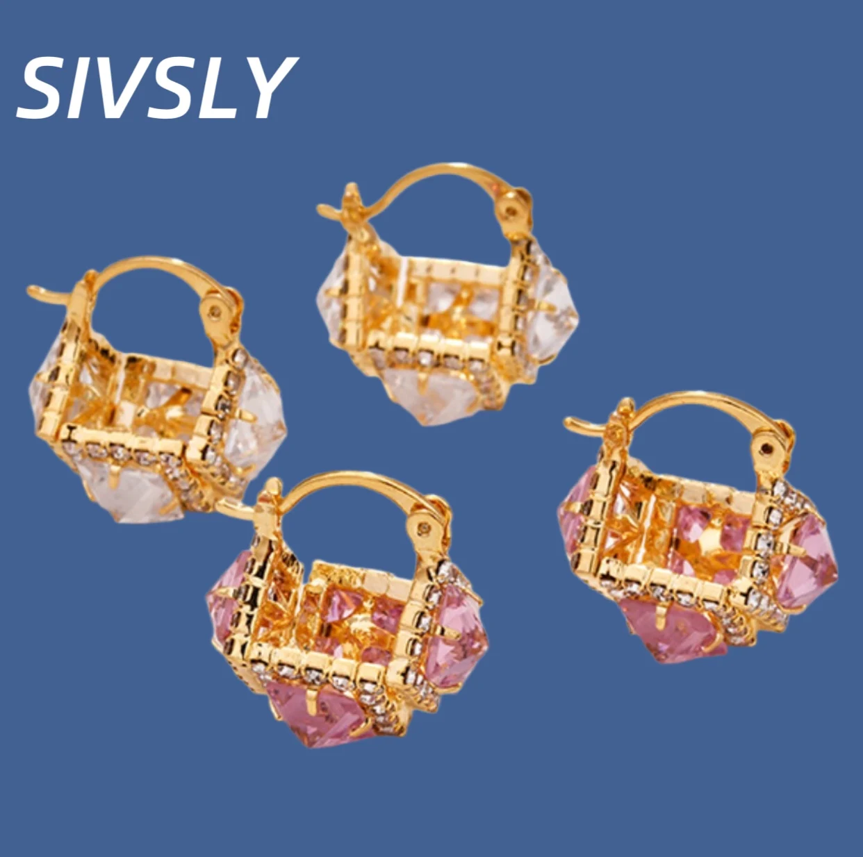 Hot sale French retro temperament exquisite square zircon ear clip design luxurious high-end feeling fashionable earrings 
Hot sale French retro temperament exquisite square zircon ear clip design luxurious high-end feeling fashionable earrings
