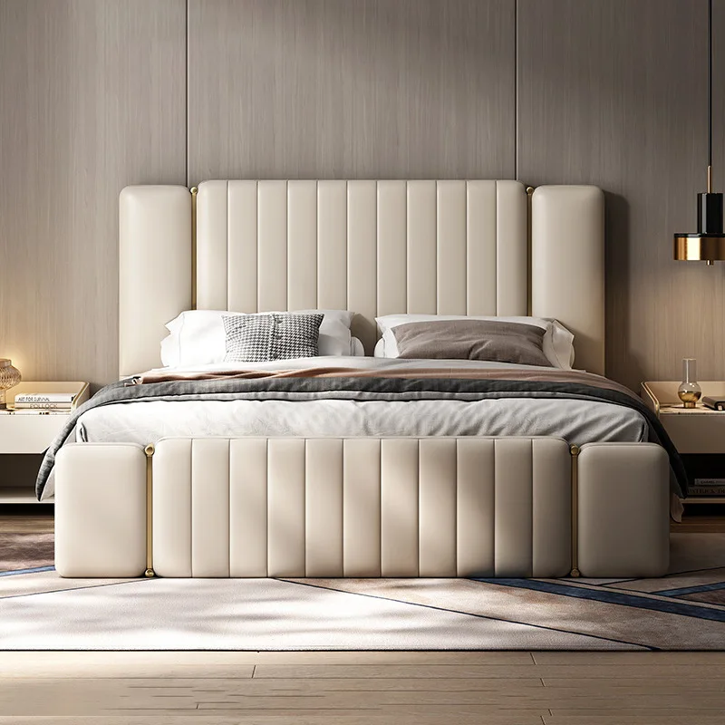Italian minimalist 2023 new light luxury leather bed master bedroom double bed modern high-end solid wood wedding bed
Italian minimalist 2023 new light luxury leather bed master bedroom double bed modern high-end solid wood wedding bed