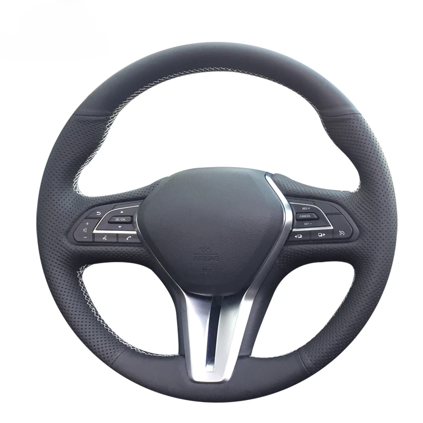 Black Faux Leather Car Steering Wheel Cover for Infiniti Q50 2017-2021 Q60 QX50 2016-2021 QX55 2022
Black Faux Leather Car Steering Wheel Cover for Infiniti Q50 2017-2021 Q60 QX50 2016-2021 QX55 2022
