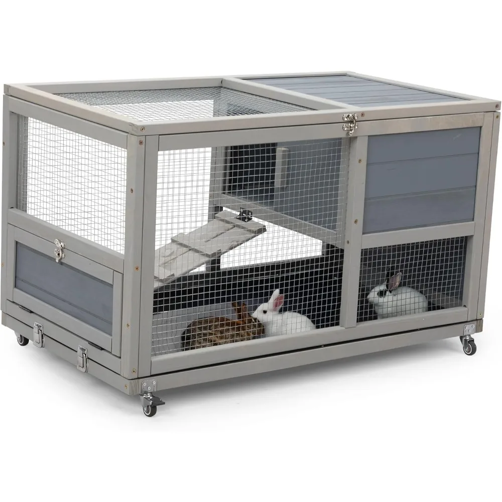 Fashionable Wood 36In Rabbit Hutch Indoor on Wheels Bunny Cage Outdoor Rabbit Cage with Clean Tray, Openable Roof, Anti-Slip Ra
Fashionable Wood 36In Rabbit Hutch Indoor on Wheels Bunny Cage Outdoor Rabbit Cage with Clean Tray, Openable Roof, Anti-Slip Ra