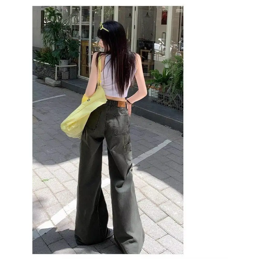 American Retro Military Green Workwear Jeans Women's plus Size High Waist Loose Slim Wide Leg Pants Casual Cotton Denim
American Retro Military Green Workwear Jeans Women's plus Size High Waist Loose Slim Wide Leg Pants Casual Cotton Denim