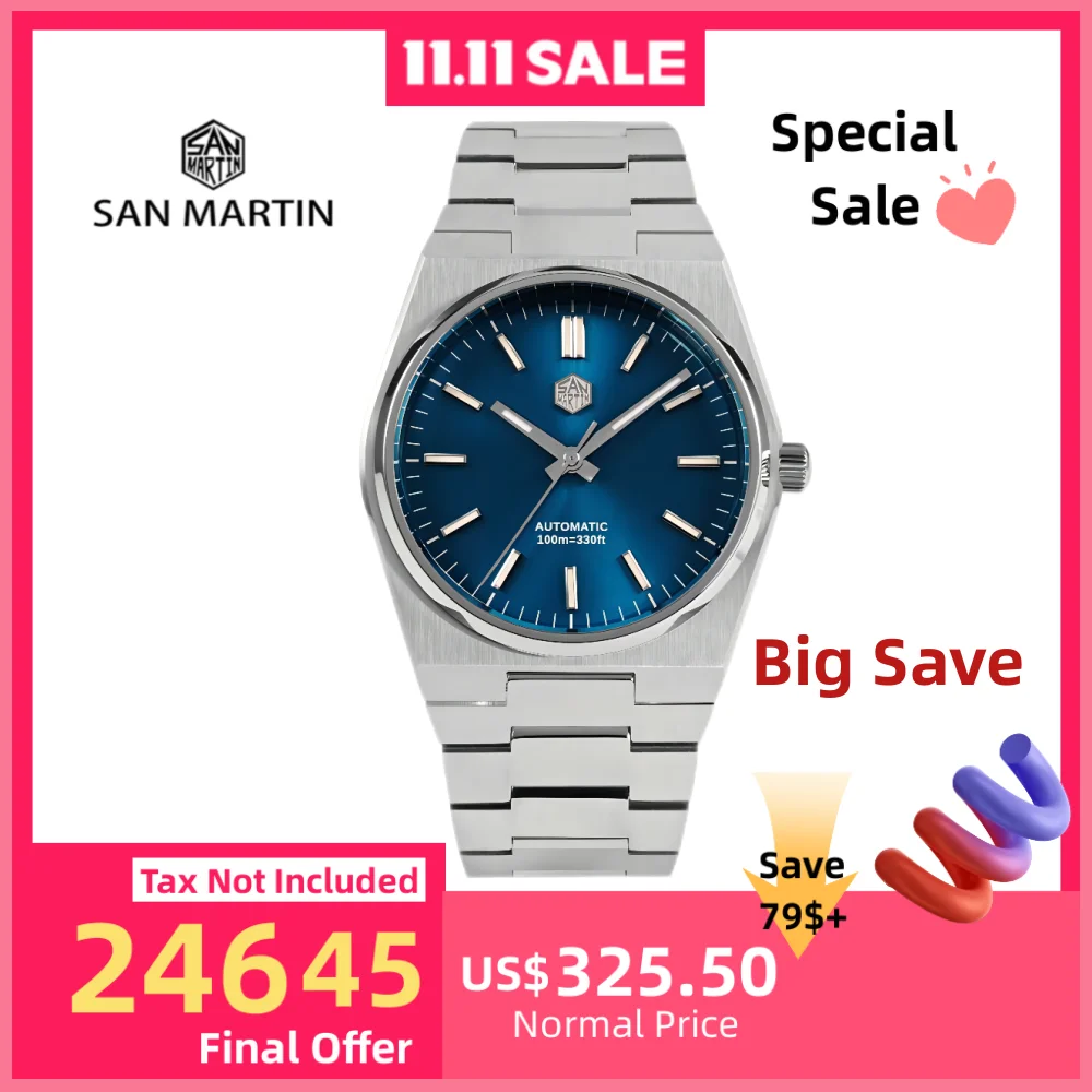 San Martin 40mm Miyota 9015 Mechanical Watches Waterproof Wristwatch For Men Luxury BGW-9 Luminous Waterproof 10Bar SN0023
San Martin 40mm Miyota 9015 Mechanical Watches Waterproof Wristwatch For Men Luxury BGW-9 Luminous Waterproof 10Bar SN0023