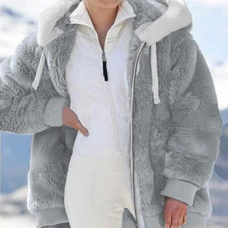 Winter Women's Jacket Plush S-5XL Zipper Pocket Hooded Jacket Fur Woman Coat Plus Size Thick Warm Women Top Winter Outerwear HOT
Winter Women's Jacket Plush S-5XL Zipper Pocket Hooded Jacket Fur Woman Coat Plus Size Thick Warm Women Top Winter Outerwear HOT