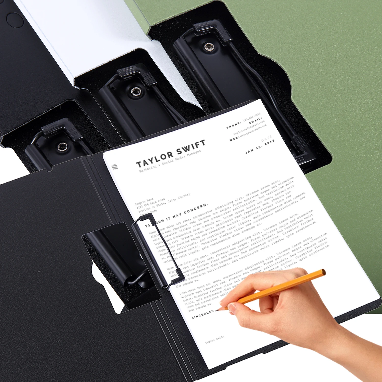 Double Metal Clip A4 Size 360 Degree Foldable File Cover Folder Writing Clipboards for Office Medical Field School Job Interview
Double Metal Clip A4 Size 360 Degree Foldable File Cover Folder Writing Clipboards for Office Medical Field School Job Interview