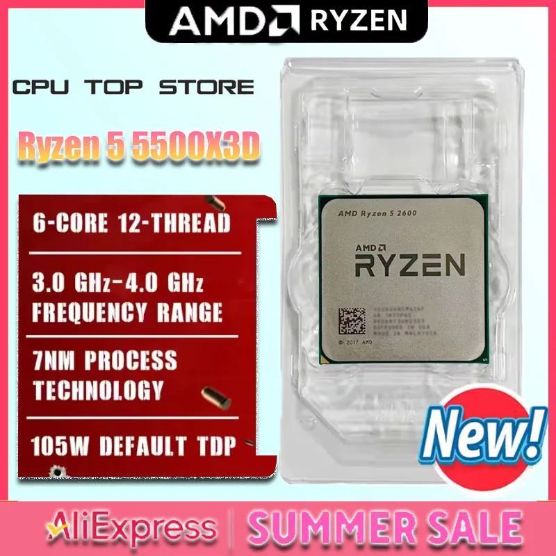 AMD Ryzen 5 5500X3D 6C/12T 3GHz 96MB L3 Cache 105W 7NM AM4 DDR4 Gaming CPU No Fan
AMD Ryzen 5 5500X3D 6C/12T 3GHz 96MB L3 Cache 105W 7NM AM4 DDR4 Gaming CPU No Fan