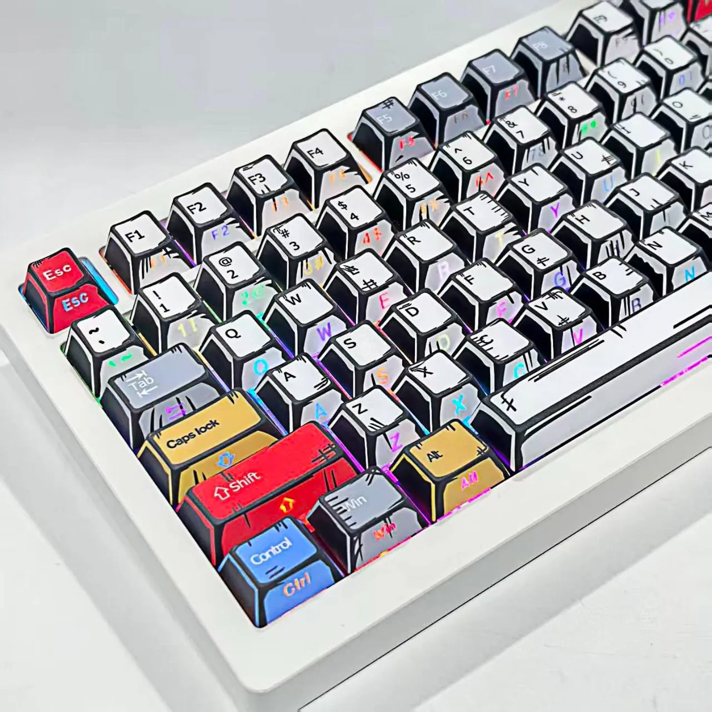 Comic Style Sketch Cherry Keychain Kit PBT Simple Side Engraving Translucent Suitable for 61/68/75/84/87 Mechanical Keyboards
Comic Style Sketch Cherry Keychain Kit PBT Simple Side Engraving Translucent Suitable for 61/68/75/84/87 Mechanical Keyboards