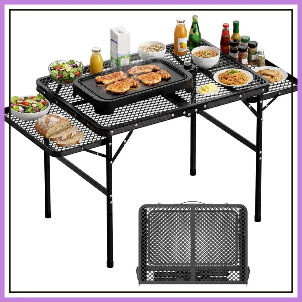 30.3" Folding Grill Table, Portable Camping Table with 2 Side Tables, Heavy Duty Aluminum Mesh, 3x2 FT for BBQ Picnic
30.3" Folding Grill Table, Portable Camping Table with 2 Side Tables, Heavy Duty Aluminum Mesh, 3x2 FT for BBQ Picnic