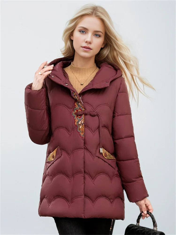 Women's Jacket With Puffer Padded Jacket Winter 2024 New Sleek And Elegant Chinese Embroidery A Mid-Length Padded Warm Coat
Women's Jacket With Puffer Padded Jacket Winter 2024 New Sleek And Elegant Chinese Embroidery A Mid-Length Padded Warm Coat