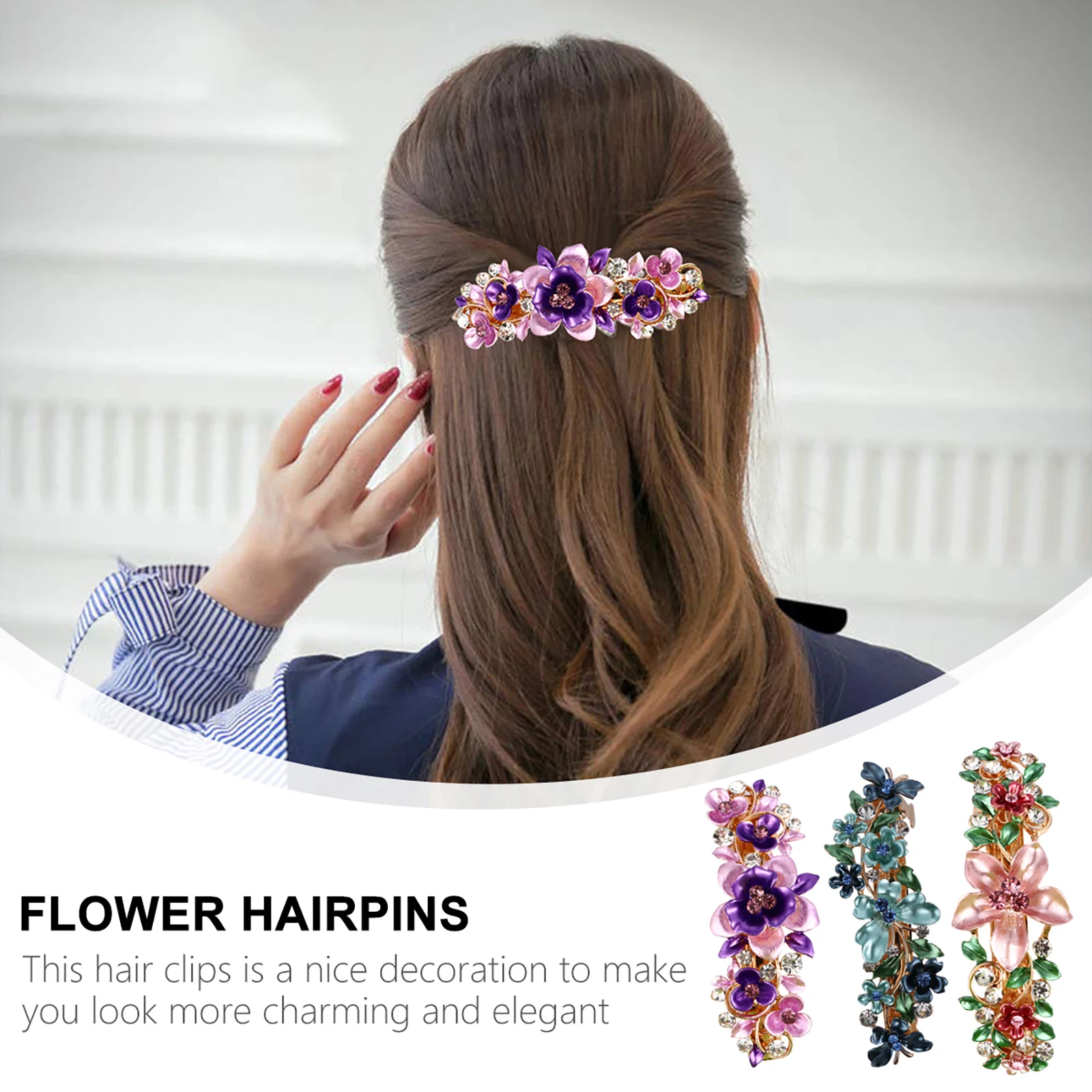 3 Pcs Alloy Hairpin Clips Korean Version Flower Accessories Large Barrette Hairpins Barrettes for Women Women's
3 Pcs Alloy Hairpin Clips Korean Version Flower Accessories Large Barrette Hairpins Barrettes for Women Women's