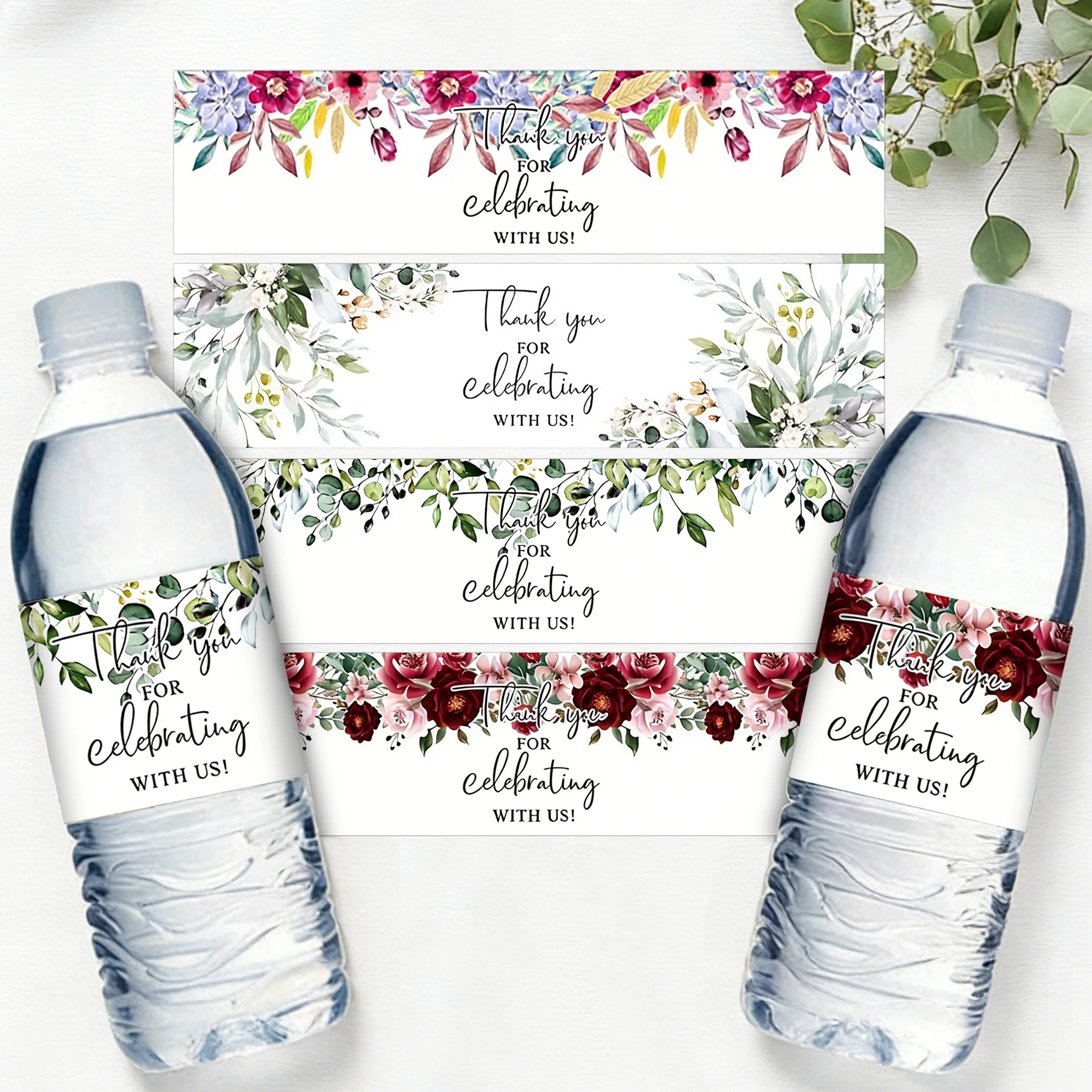 10pcs Water Bottle Labels Stickers for Wedding Bridal Thank You for Celebrating with Us Wedding Party Decorations Supplies
10pcs Water Bottle Labels Stickers for Wedding Bridal Thank You for Celebrating with Us Wedding Party Decorations Supplies