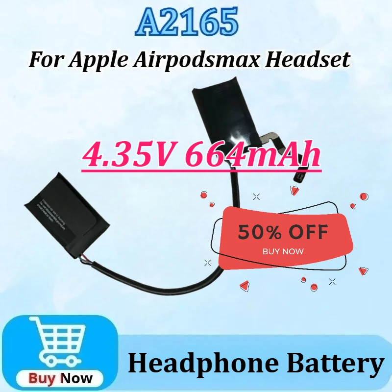 Новый аккумулятор A2165, 4,35 В, 664 мАч для гарнитуры Apple Airpodsmax для Airpods Max, аккумулятор для наушников с креплением на голову
Новый аккумулятор A2165, 4,35 В, 664 мАч для гарнитуры Apple Airpodsmax для Airpods Max, аккумулятор для наушников с креплением на голову