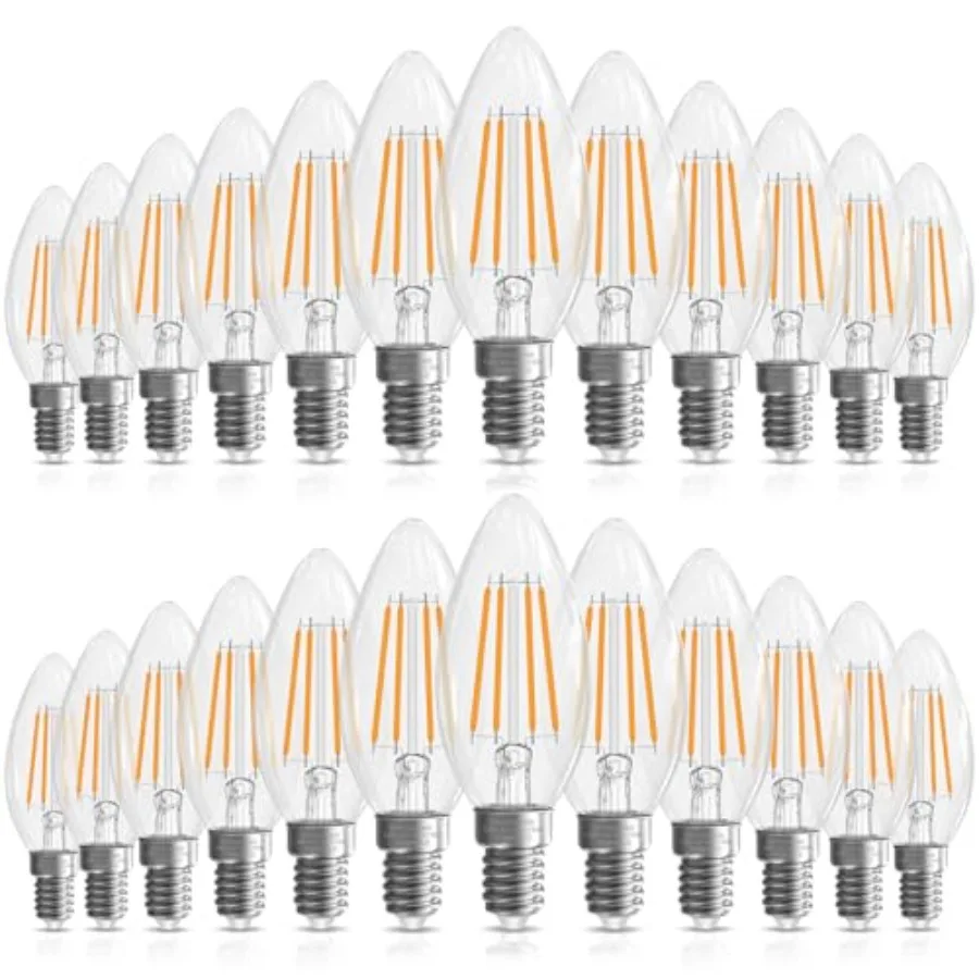 Candelabra Light Bulbs 40 watt Equivalent, E12 LED Bulb Dimmable Chandelier Bulbs, B10 Candle Light Bulbs 2700K, 90+CRI, 400LM,
Candelabra Light Bulbs 40 watt Equivalent, E12 LED Bulb Dimmable Chandelier Bulbs, B10 Candle Light Bulbs 2700K, 90+CRI, 400LM,