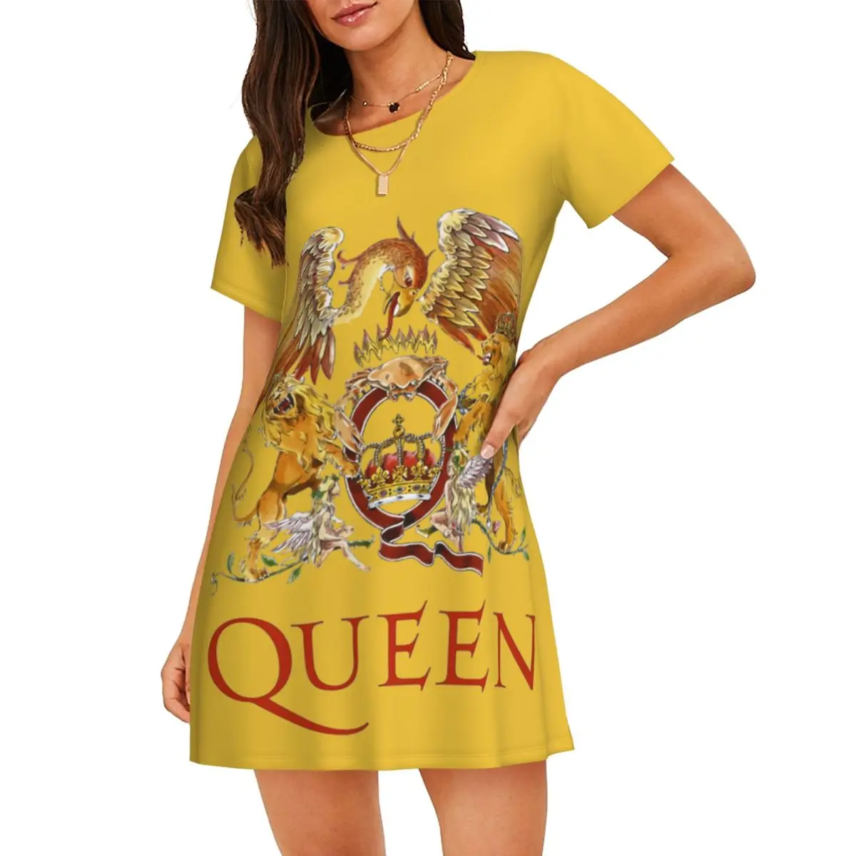 Custom Freddie Mercury Heavy Metal Women's Short-Sleeved Nightdress Printed Rock Short Sleeve Nightgowns For Walking Nightgowns
Custom Freddie Mercury Heavy Metal Women's Short-Sleeved Nightdress Printed Rock Short Sleeve Nightgowns For Walking Nightgowns