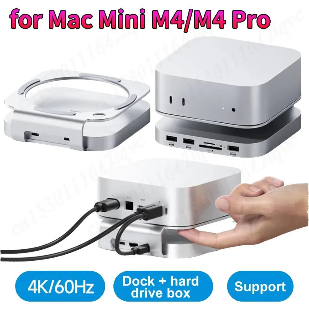 USB C Hub for Mac Mini M4/M4 Pro Stand with M.2 SSD Enclosure Type-C Docking Station SSD Case USB3.2 Gen2 SD4.0 TF4.0 4K@60Hz
USB C Hub for Mac Mini M4/M4 Pro Stand with M.2 SSD Enclosure Type-C Docking Station SSD Case USB3.2 Gen2 SD4.0 TF4.0 4K@60Hz