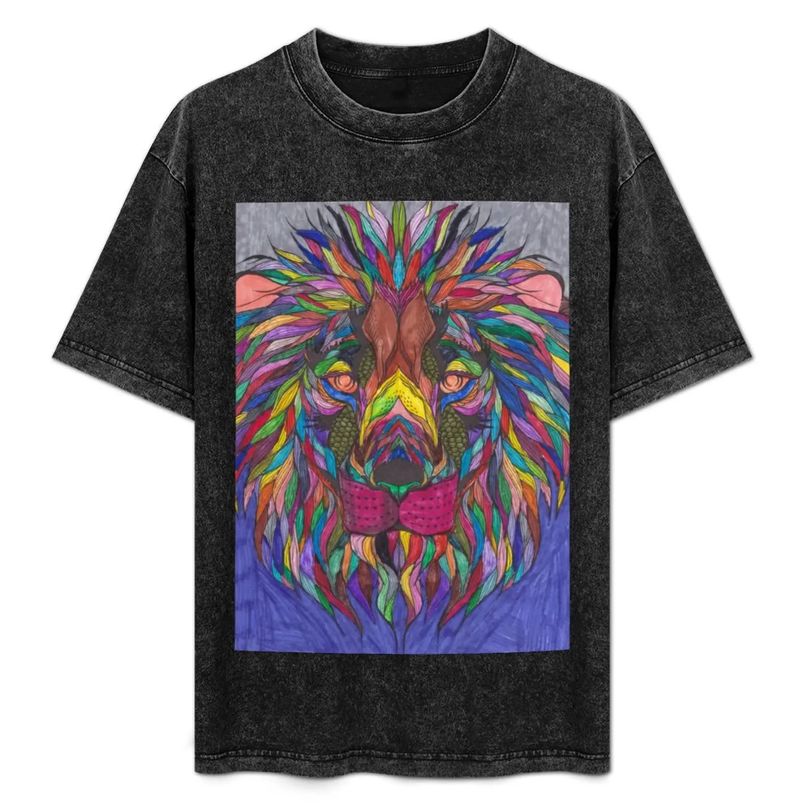 Lion on purple and grey T-Shirt Street Art Print Tee Shirt
Lion on purple and grey T-Shirt Street Art Print Tee Shirt