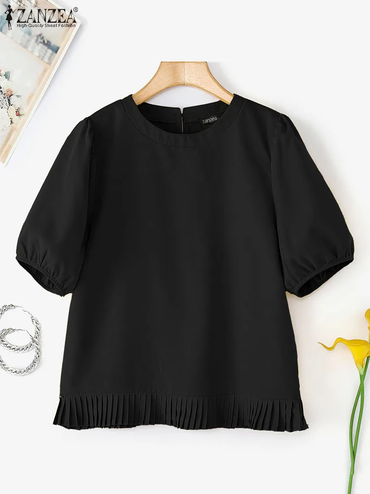 ZANZEA Casual Loose Summer Blouse Solid Color Blusas 2025 Fashion Short Sleeve O Neck Tunic Puff Sleeve Summer Tops Femininas
ZANZEA Casual Loose Summer Blouse Solid Color Blusas 2025 Fashion Short Sleeve O Neck Tunic Puff Sleeve Summer Tops Femininas