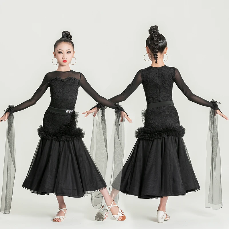 New children's modern dance children's waltz social dance large skirt performance competition practice and performance costume
New children's modern dance children's waltz social dance large skirt performance competition practice and performance costume