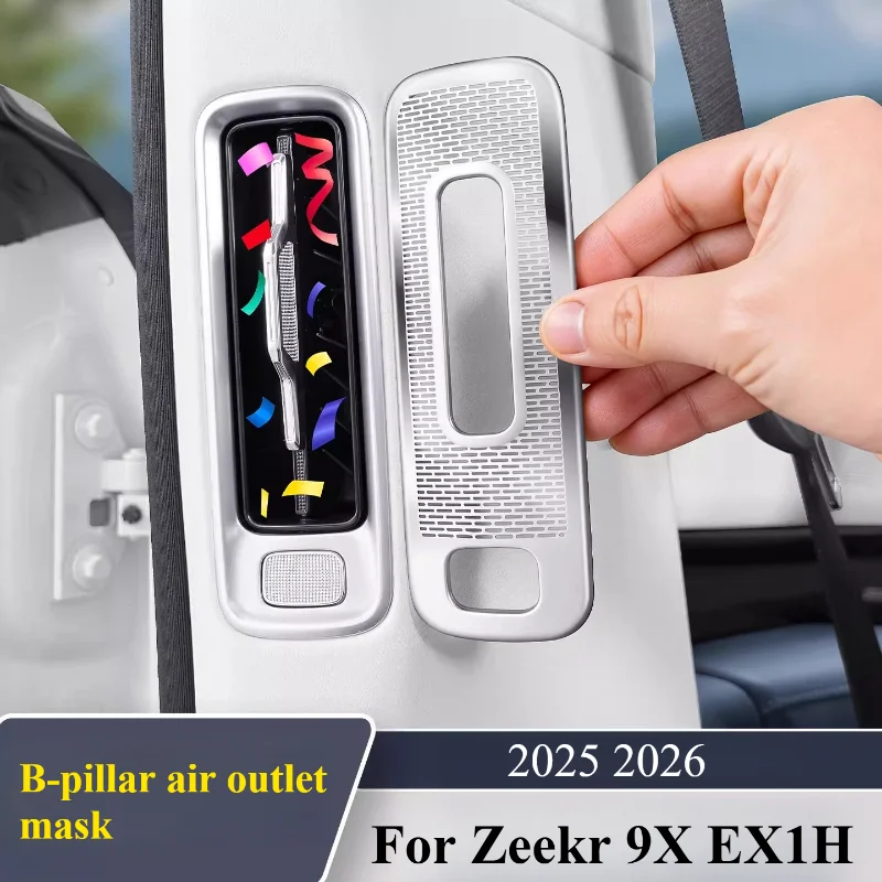 For Zeekr 9X EX1H 2025 2026 Car Second Row B-pillar Stainless Steel Air Conditioning Outlet Dust Cover Interior Accessories
For Zeekr 9X EX1H 2025 2026 Car Second Row B-pillar Stainless Steel Air Conditioning Outlet Dust Cover Interior Accessories