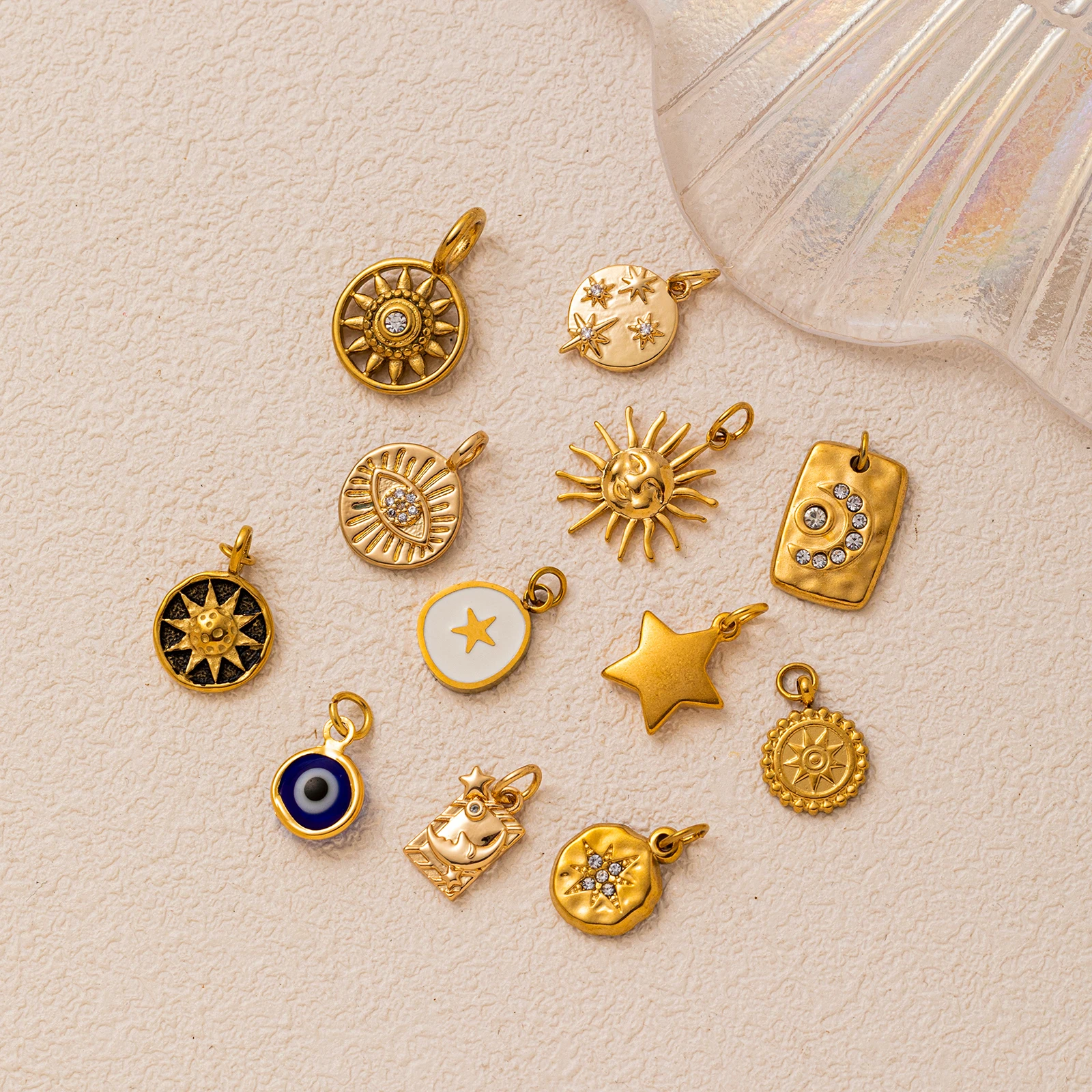 Retro minimalist sun star eye square brand DIY pendant charms jewelry making stainless steel charms
Retro minimalist sun star eye square brand DIY pendant charms jewelry making stainless steel charms