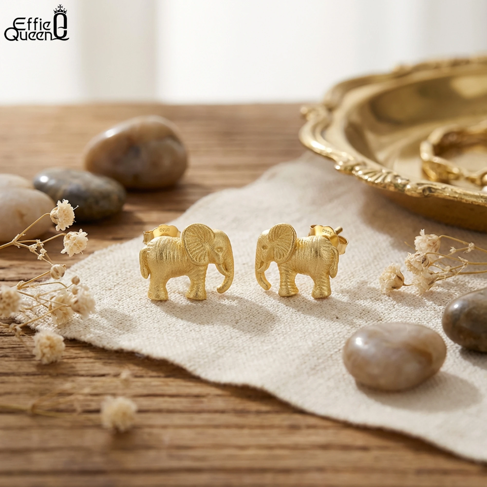 Effie Queen 925 Solid Sterling Silver 14k Gold Elephant Stud Earrings Simple Jewelry for Women Banquet Party Casual Gift SE404
Effie Queen 925 Solid Sterling Silver 14k Gold Elephant Stud Earrings Simple Jewelry for Women Banquet Party Casual Gift SE404