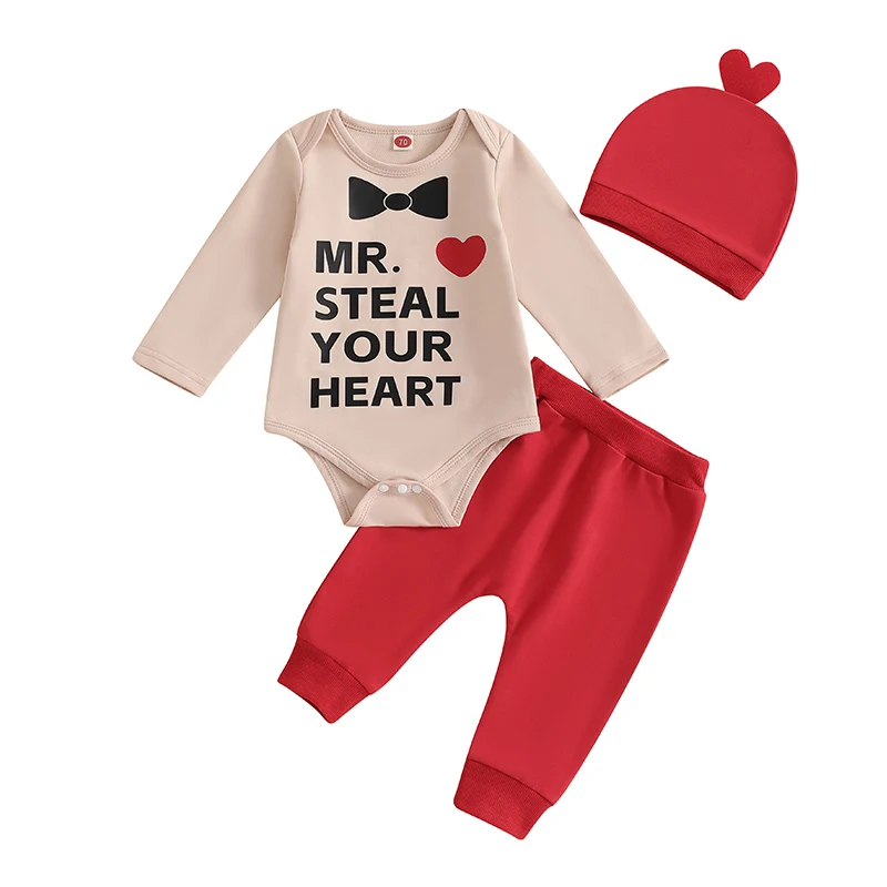 Baby Boy Valentine s Day Outfit Letter Print Long Sleeve Rompers and Elastic Pants Hat Set 3 Piece Clothes
Baby Boy Valentine s Day Outfit Letter Print Long Sleeve Rompers and Elastic Pants Hat Set 3 Piece Clothes