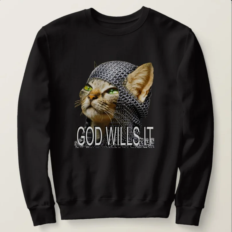 God Wills It - Interesting Kitty Crusader Cat Sweatshirts 100% Cotton Comfortable Casual Mens Pullover Hoodie Fashion Streetwear
God Wills It - Interesting Kitty Crusader Cat Sweatshirts 100% Cotton Comfortable Casual Mens Pullover Hoodie Fashion Streetwear