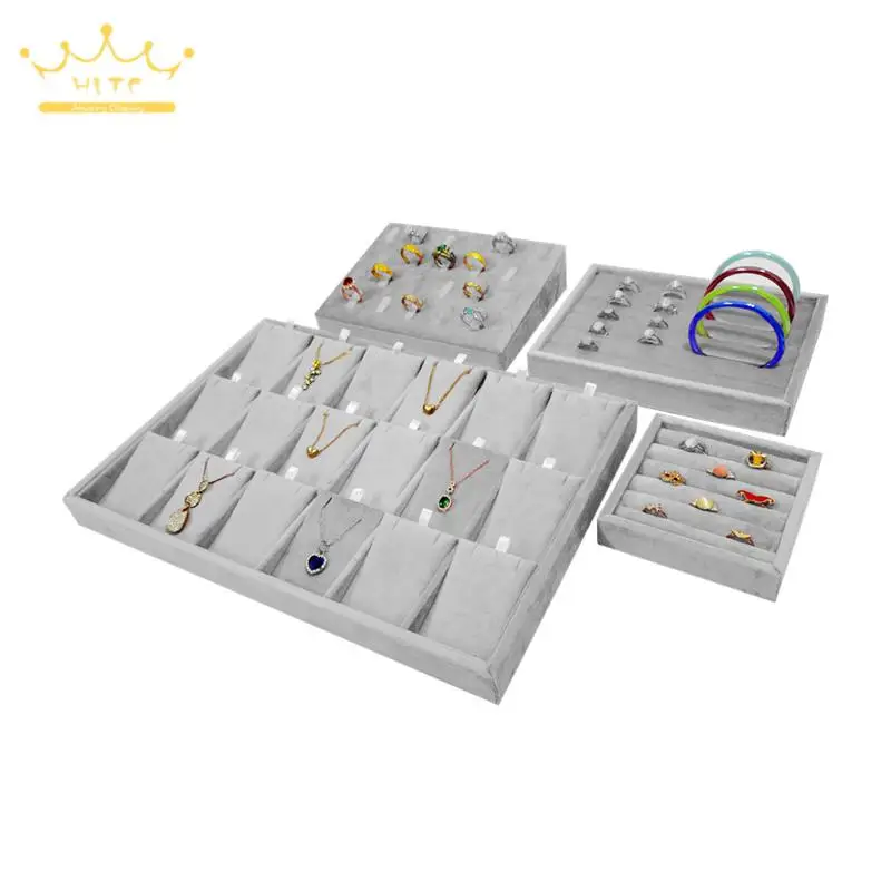 Exhibitor Multifunctional Jewelry Tray Grey Fabric Jewelry Display Stand Earring Ring Necklace Organizer Rack Portrait Modle
Exhibitor Multifunctional Jewelry Tray Grey Fabric Jewelry Display Stand Earring Ring Necklace Organizer Rack Portrait Modle