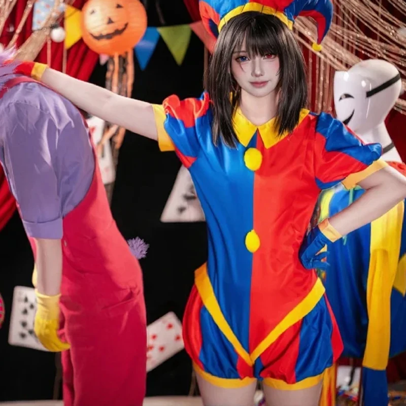 Pomni Cosplay Costume Digital Circus Jester Outfit Anime Role Play Suit for Halloween Carnival Party ComicCon RolePlay Outfit
Pomni Cosplay Costume Digital Circus Jester Outfit Anime Role Play Suit for Halloween Carnival Party ComicCon RolePlay Outfit