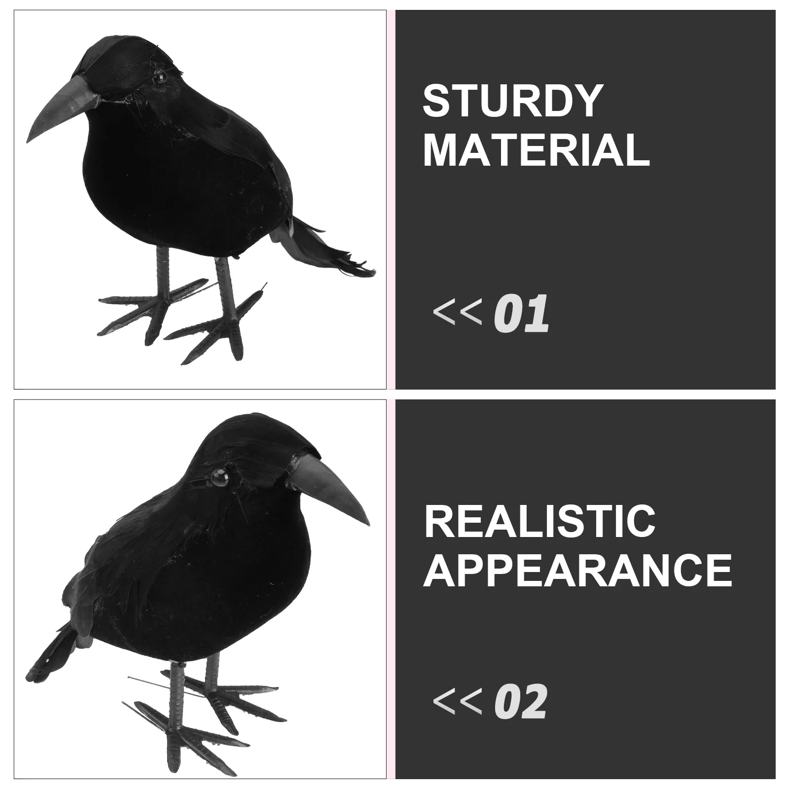 4pcs Simulated Crow Ornaments Plastic Fake Decoration for Halloween Desktop Bookshelf Dining Room Garden Statue
4pcs Simulated Crow Ornaments Plastic Fake Decoration for Halloween Desktop Bookshelf Dining Room Garden Statue
