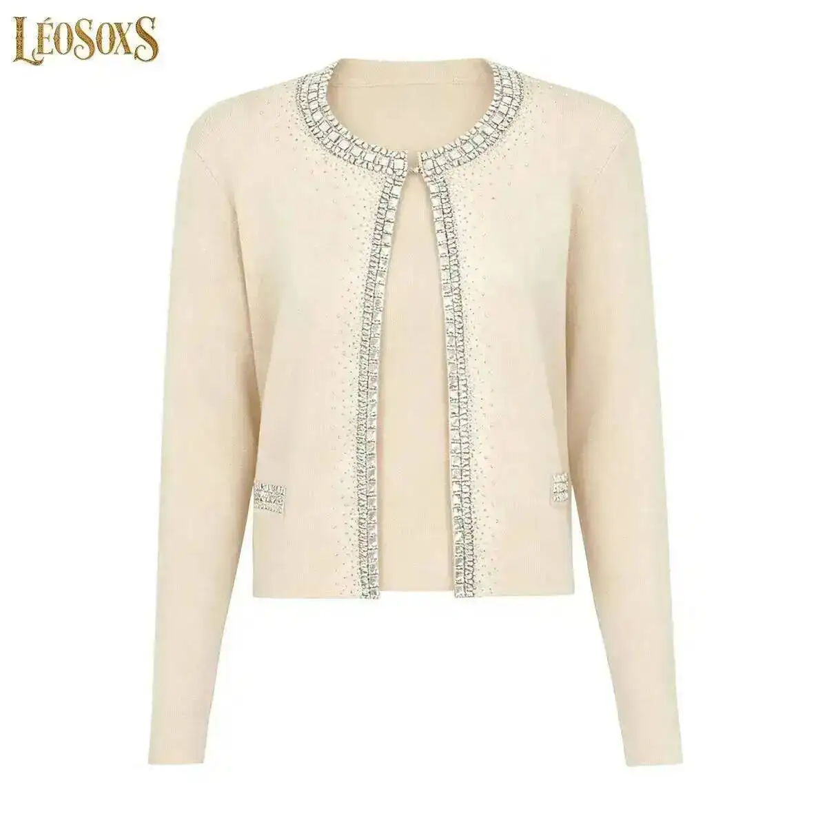 LEOSOXS Women's Rhinestone Embellished Knit Cardigan Long Sleeve Open Front Elegant Short Cropped Jacket For Evening 2025
LEOSOXS Women's Rhinestone Embellished Knit Cardigan Long Sleeve Open Front Elegant Short Cropped Jacket For Evening 2025